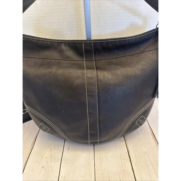 Y2K Coach Soho Black Leather Medium Hobo Fringe Shoulder Bag 8A03 13x9x3" VGUC - Picture 2 of 7